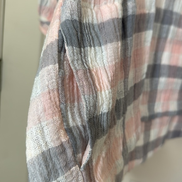 Tianello NWT Women’s Cotton Linen Top Size Medium / Large Pink & Gray - Picture 3 of 7